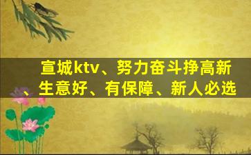 宣城ktv、努力奋斗挣高新、生意好、有保障、新人必选